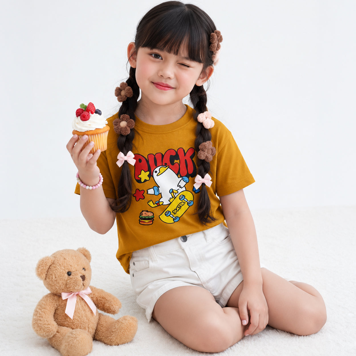 Skater Duck Mustard T-Shirt