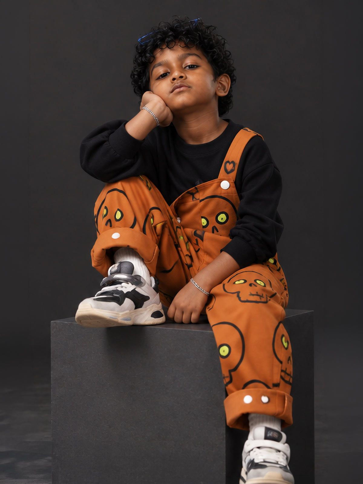 Popchie Monster Mischief Dungaree Cord-Set