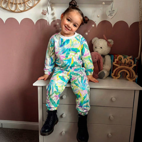 Pastel Rainbow Leaves Cord set