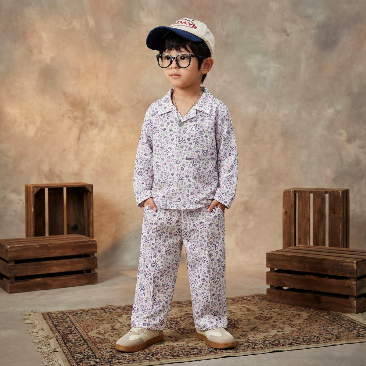 White Floral Heart Cord set