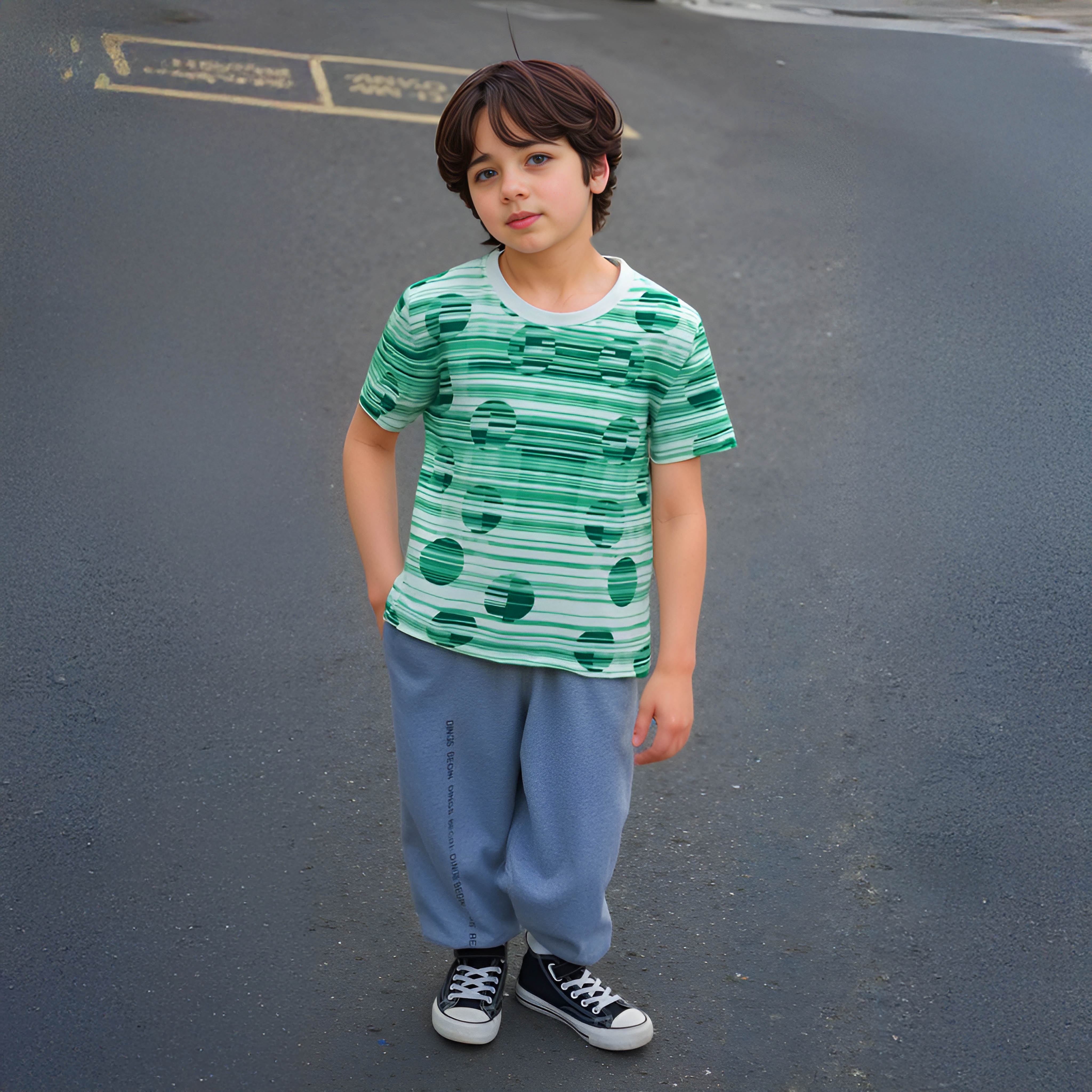 Green Orb Designer T-Shirt for Kids