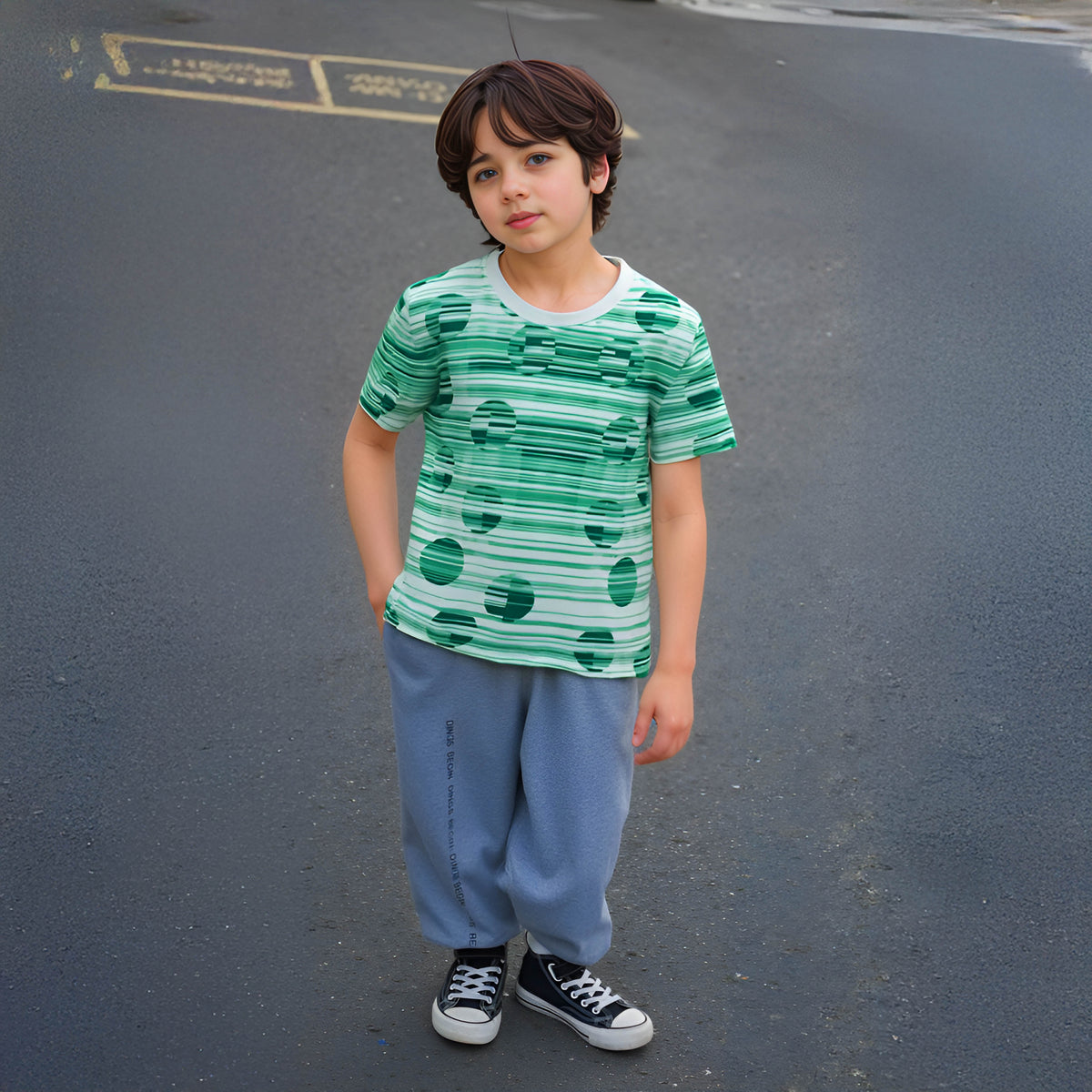 Green Orb Designer T-Shirt