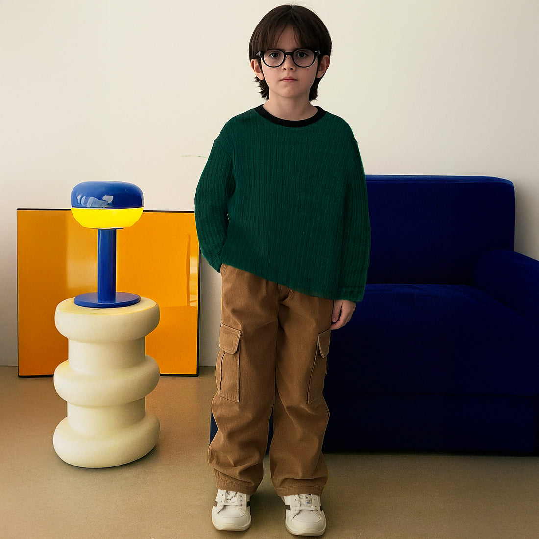 Emerald Ribbed Comfort Tee for Kids