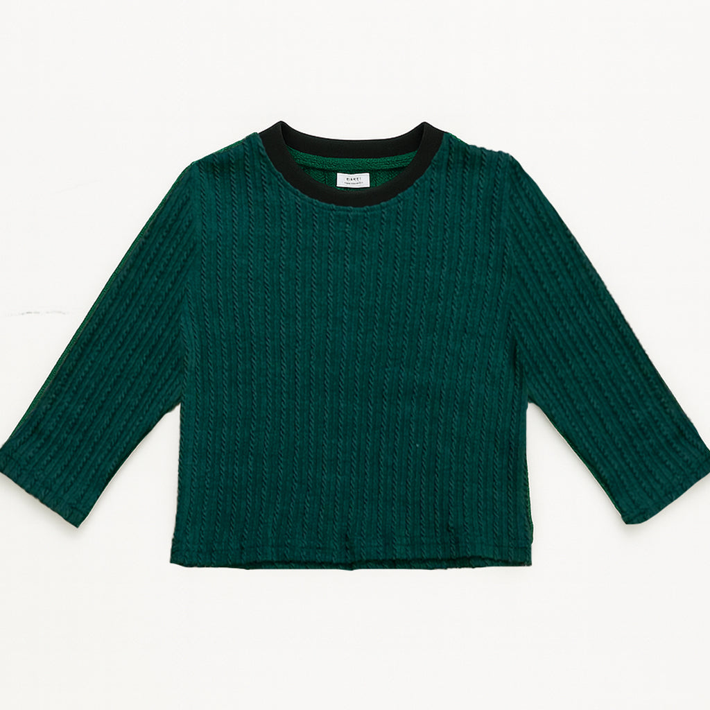 Emerald Ribbed Comfort Tee for Kids