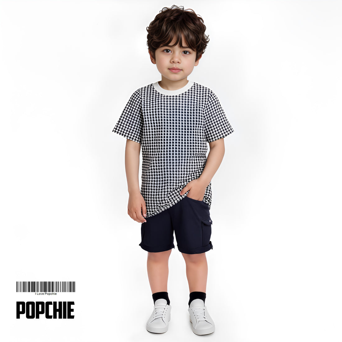 Houndstooth T-Shirt Black and White