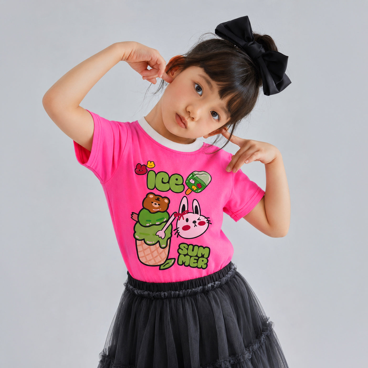 Summer Ice cream Neon Pink tee