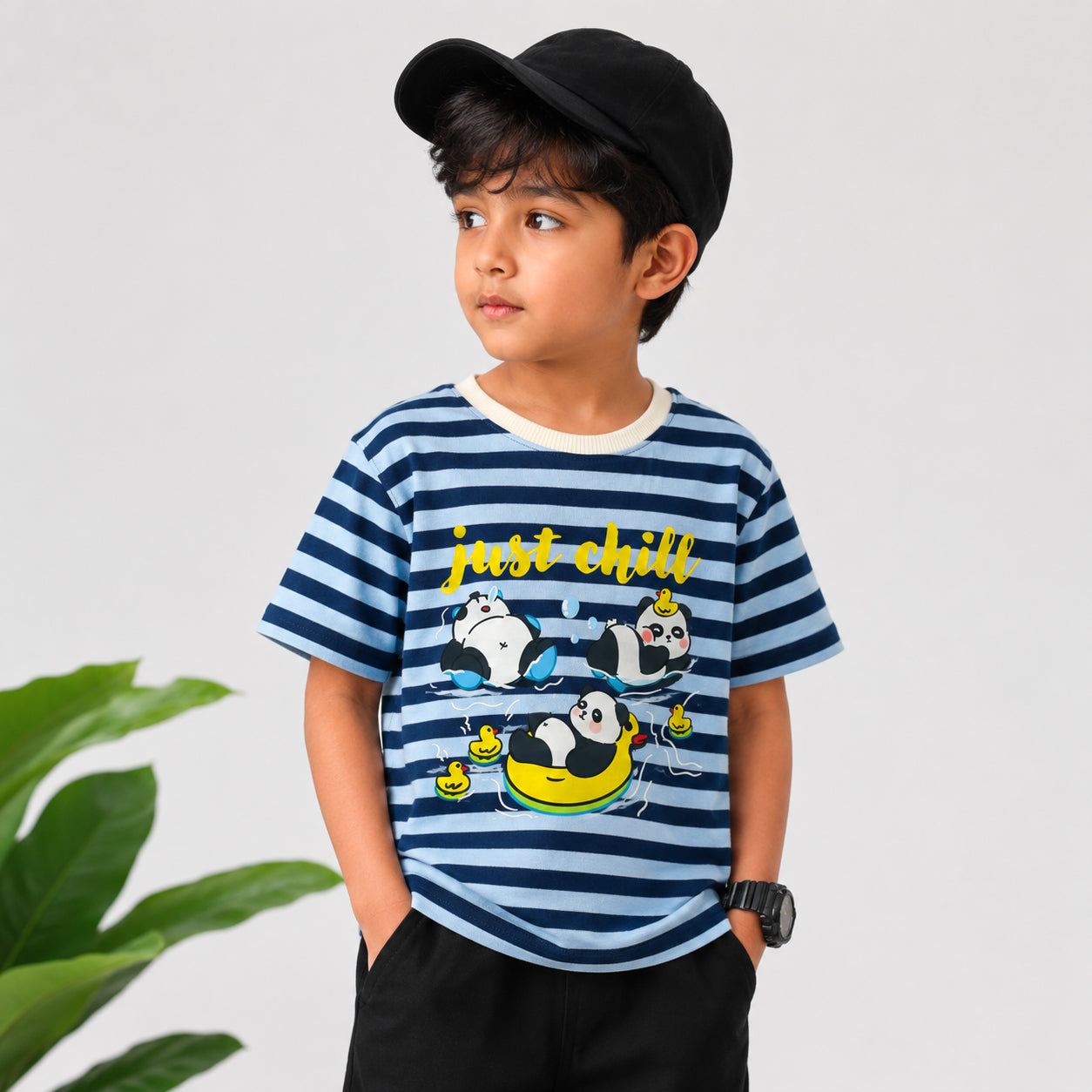Just Chill Blue Striped Tee
