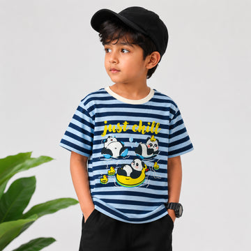 Just Chill Blue Striped Tee