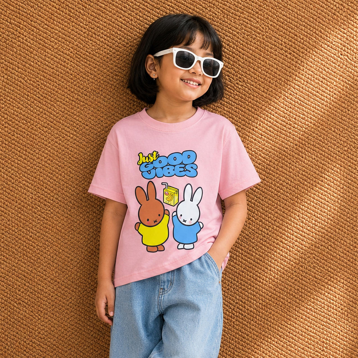 Happy Bunny Good Vibes Pink T-shirt