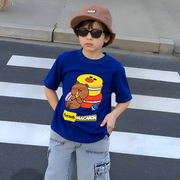French Macaron Navy Blue T-Shirt