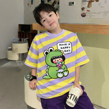 Have A Happy Day Purple And Yellow Tee