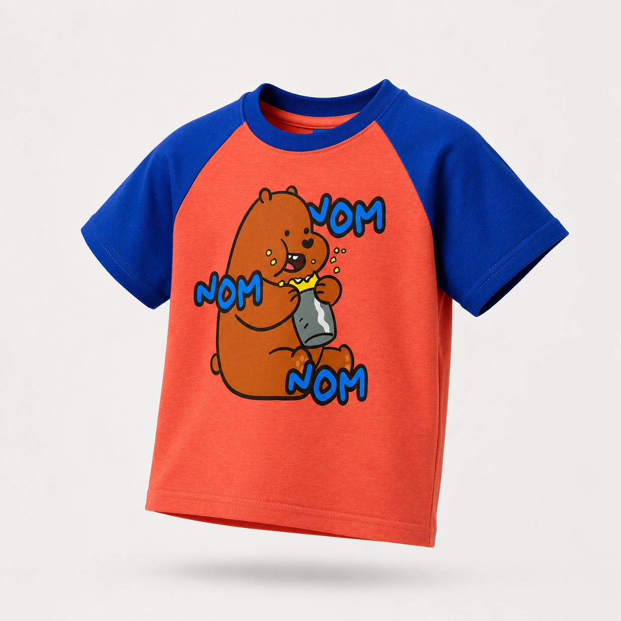 Nom Nom Bear Peach Blue T-Shirt