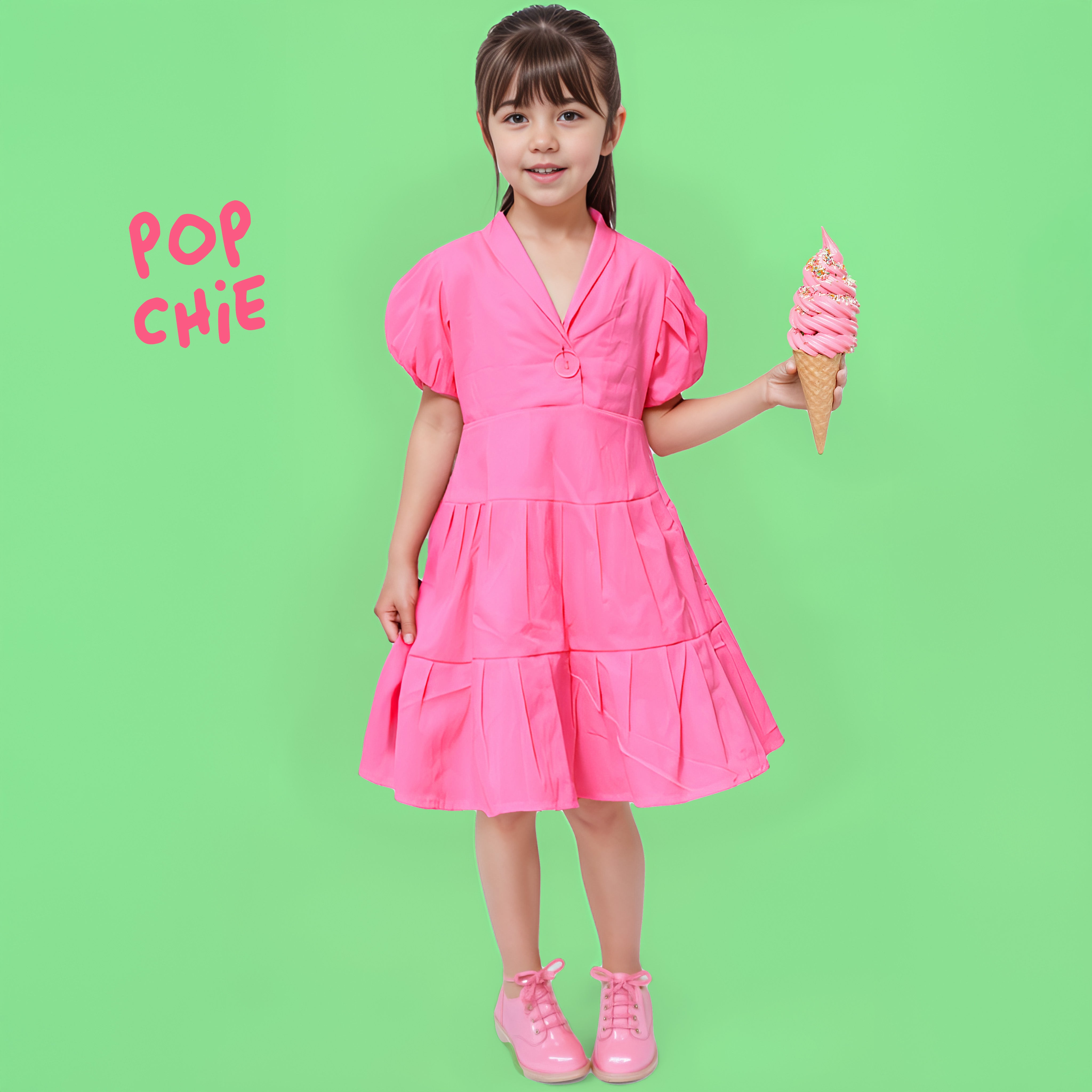 Neon Summer Dress - Pink