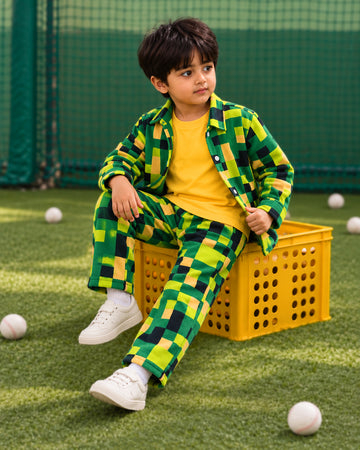 Pixel Play Fleece Shacket Set