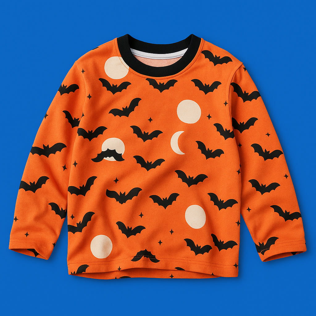 Midnight Bats Tee – Kids Halloween Edition 🎃