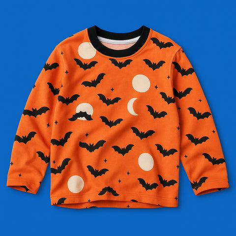 Midnight Bats Tee – Kids Halloween Edition 🎃