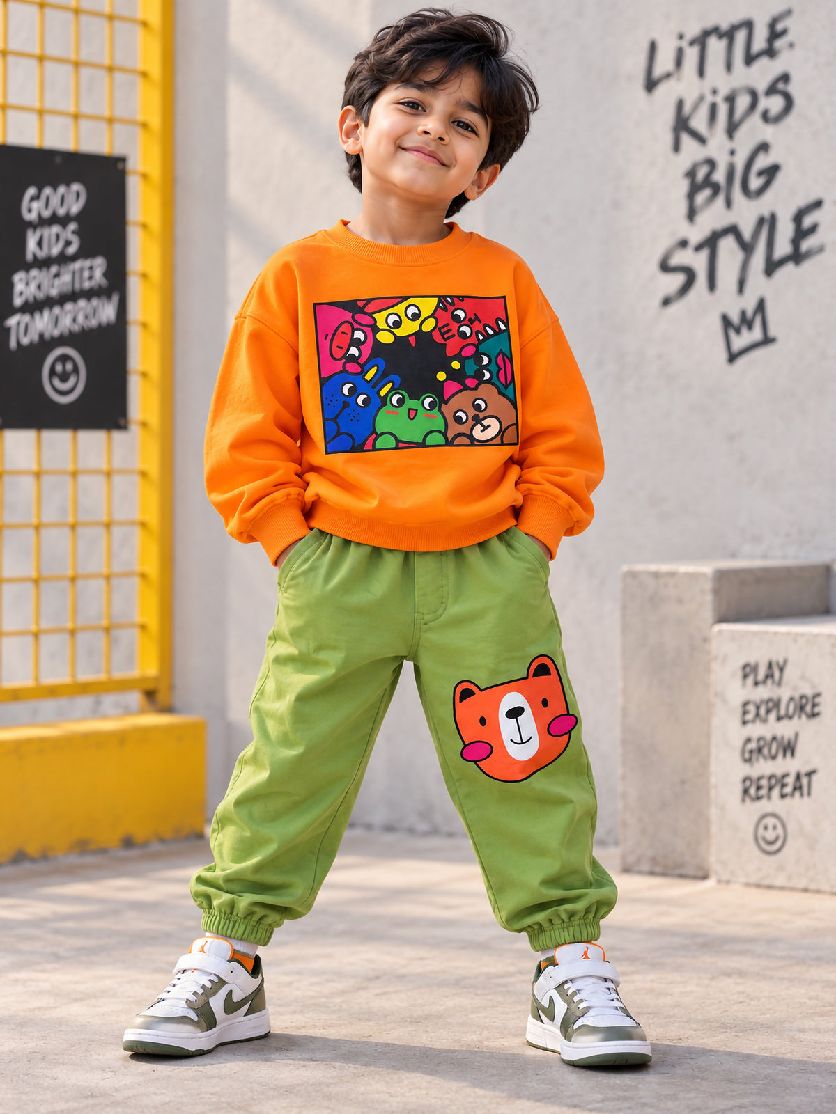 Cartoon Characters Oversized French Terry Co-ord Set