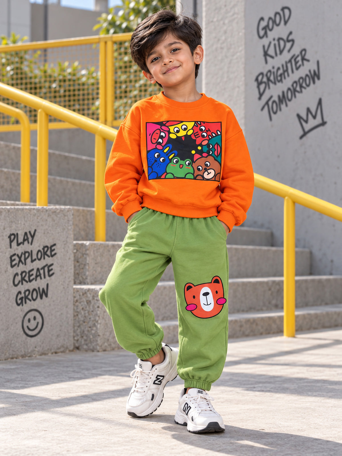 Cartoon Characters Oversized French Terry Co-ord Set