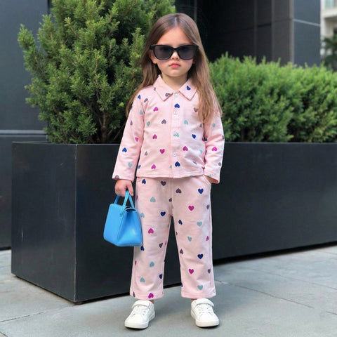 Pink Rainbow Heart Cord Set