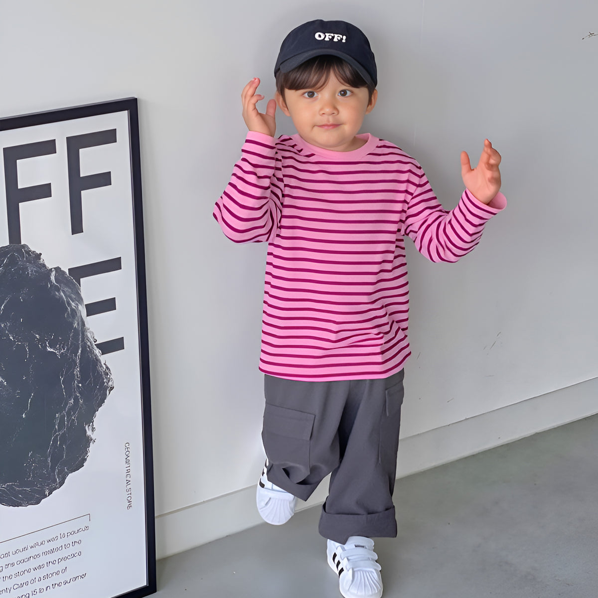 Nuo Pink Striped T-Shirt for Kids