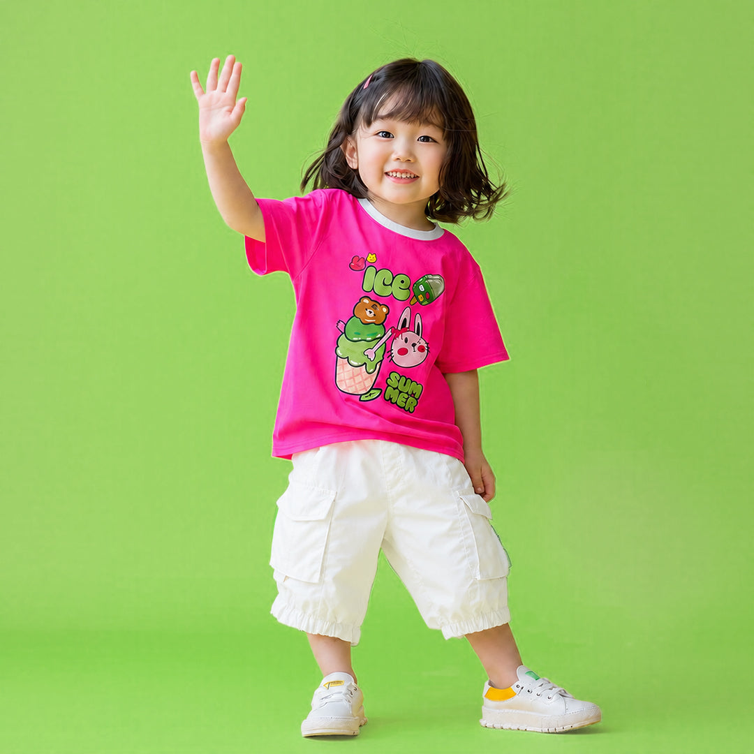 Summer Ice cream Neon Pink tee