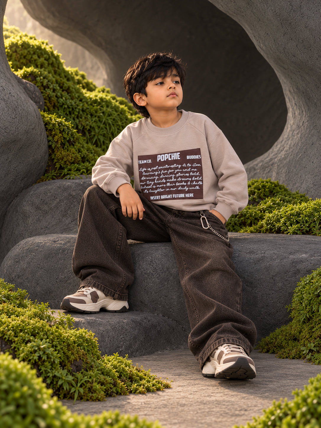 Popchie Buddies Fleece Oversized Sweatshirt