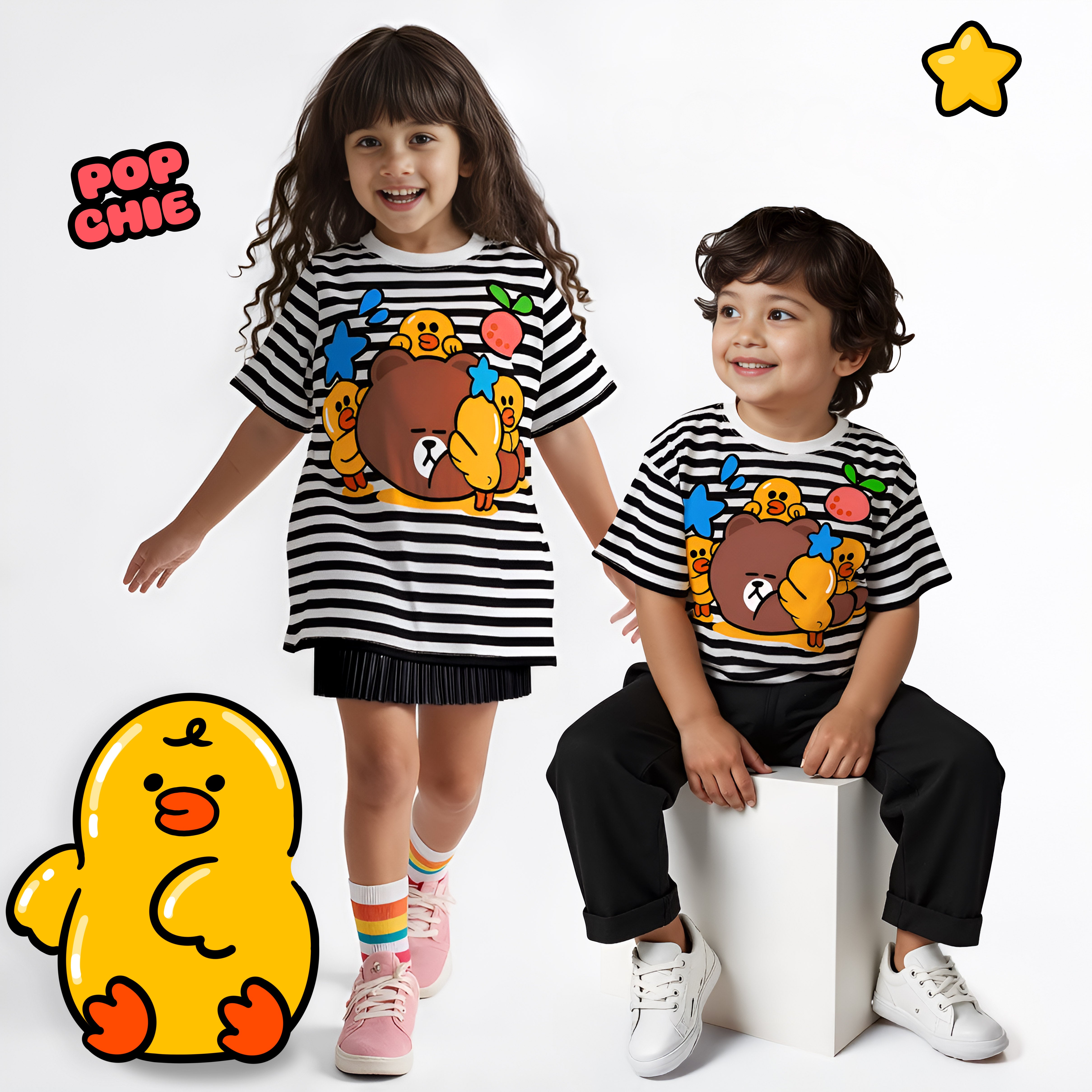 Sleepy Teddy T-shirt - Stripes