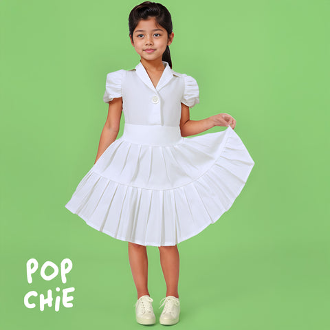 Neon Summer Dress - White