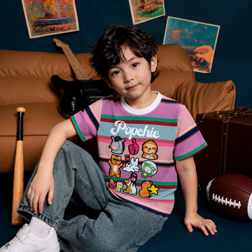 Popchie Friends Multi-Coloured Stripe Tee