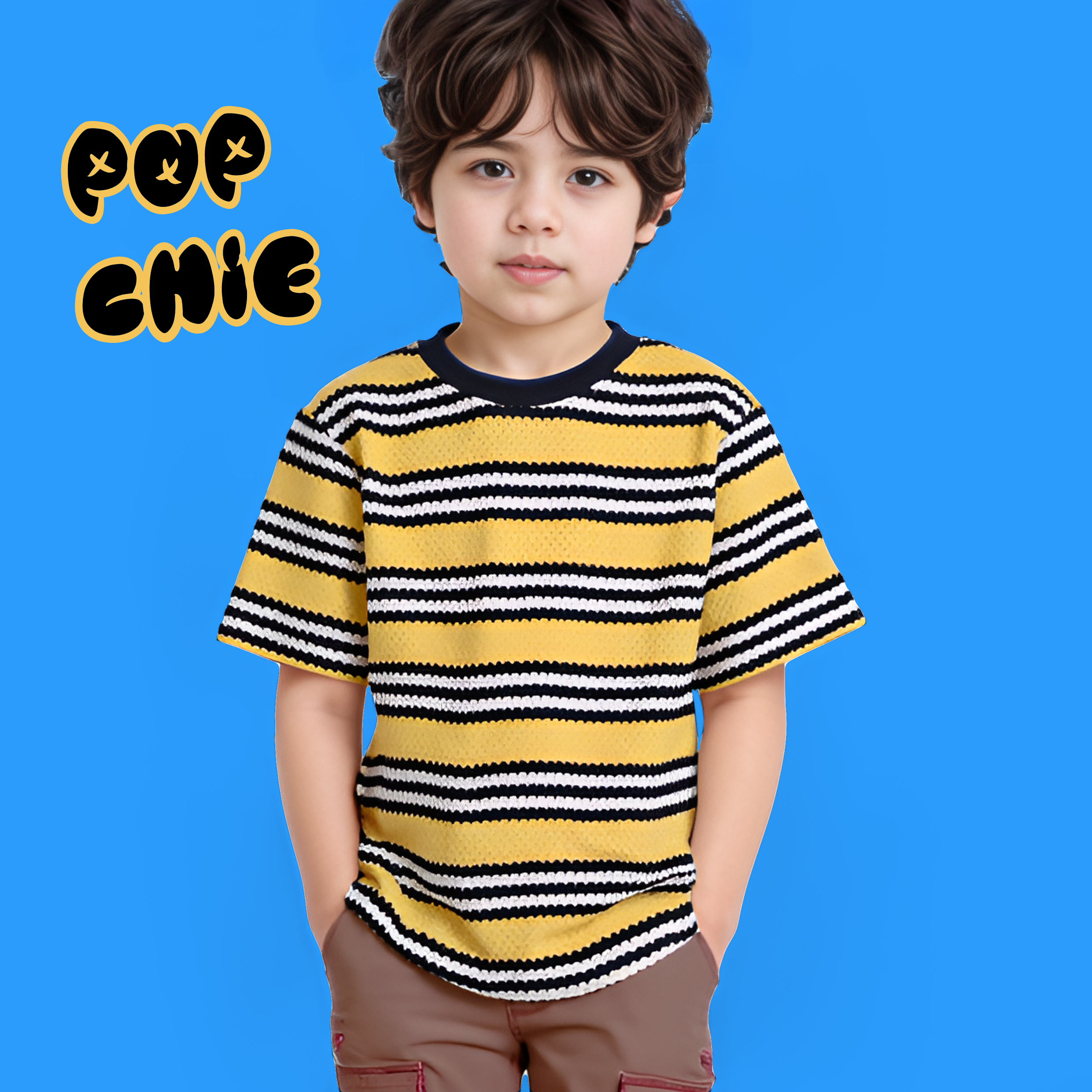 Textured Yellow Stripe T-Shirt