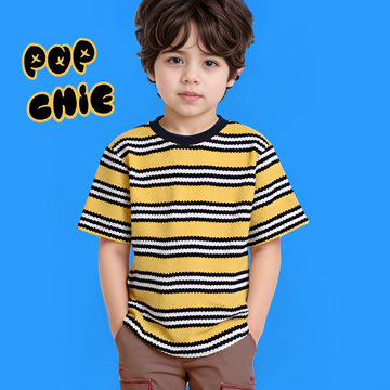 Textured Yellow Stripe T-Shirt