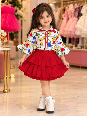 Cherry Blossom Twirl Set - Skirt Shirt Combo