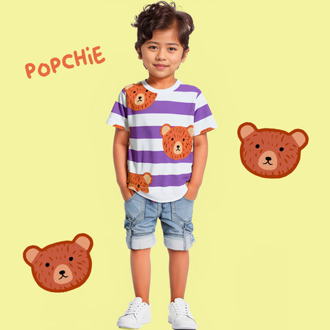 Teddy Stripes Purple T-Shirt