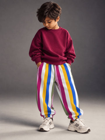 Rainbow Stripe High-GSM Baggy Jogger Pants