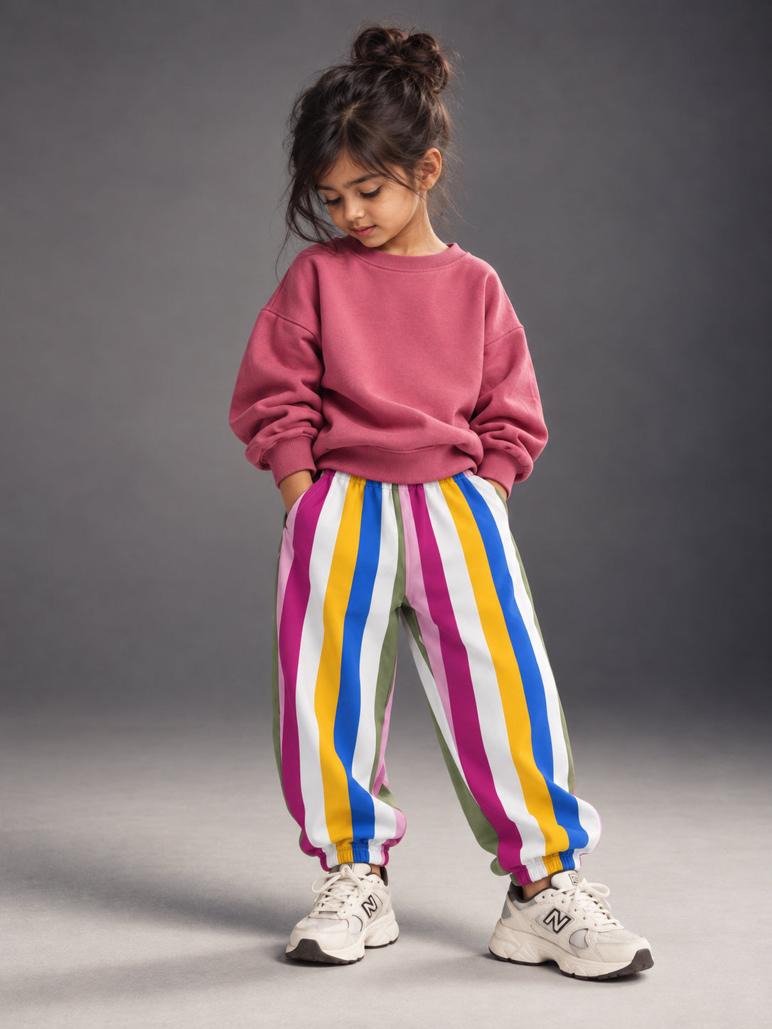 Rainbow Stripe High-GSM Baggy Jogger Pants