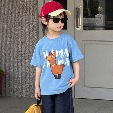 Cute Llama New Sky Blue Tee
