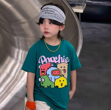 Popchie Multicoloured Friends Sea Green Tee