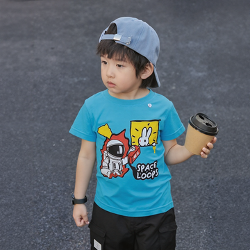 Popchie Space Loops Sky Blue Tee