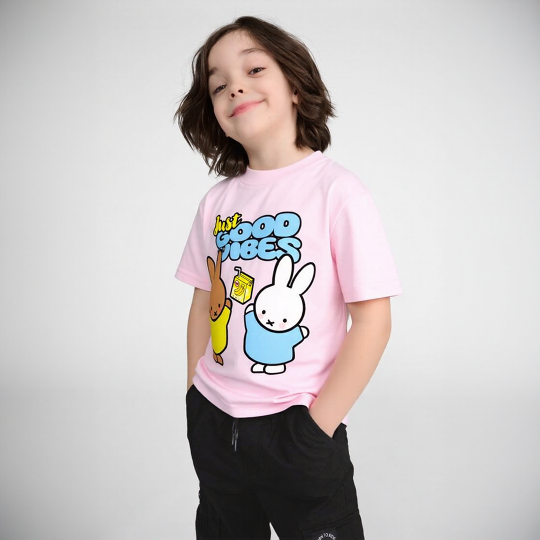Happy Bunny Good Vibes New Pink Tee
