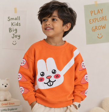 Orange Bunny Oversized Sweatshirt