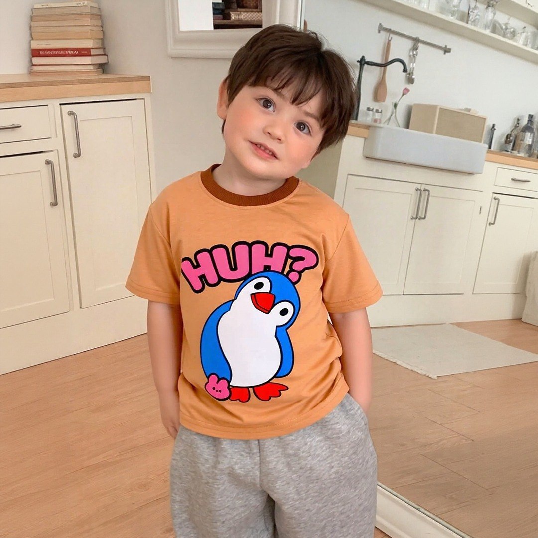 Huh Penguin Brown Tee
