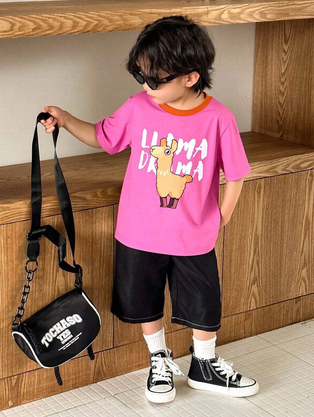 Cute Llama BubbleGum Pink Tee