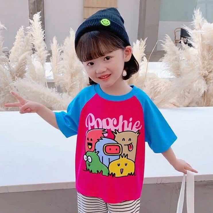 Popchie Multicoloured Friends Dual Shade Tee