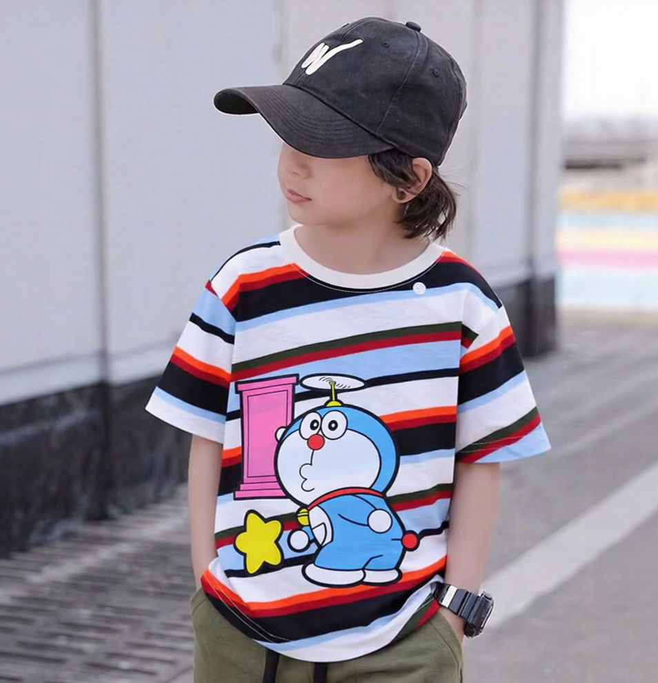 Dorae-mon Multi Stripe Tee