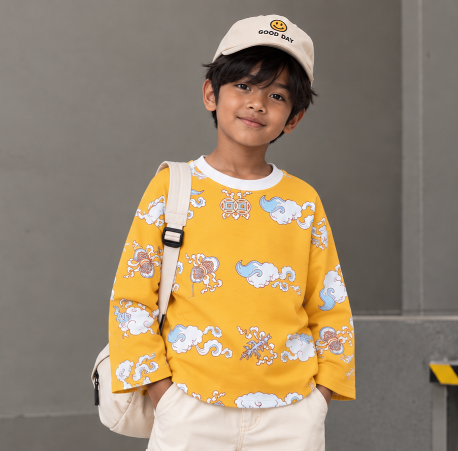 Mustard Blossom Cloud Oversized Sweatshirt