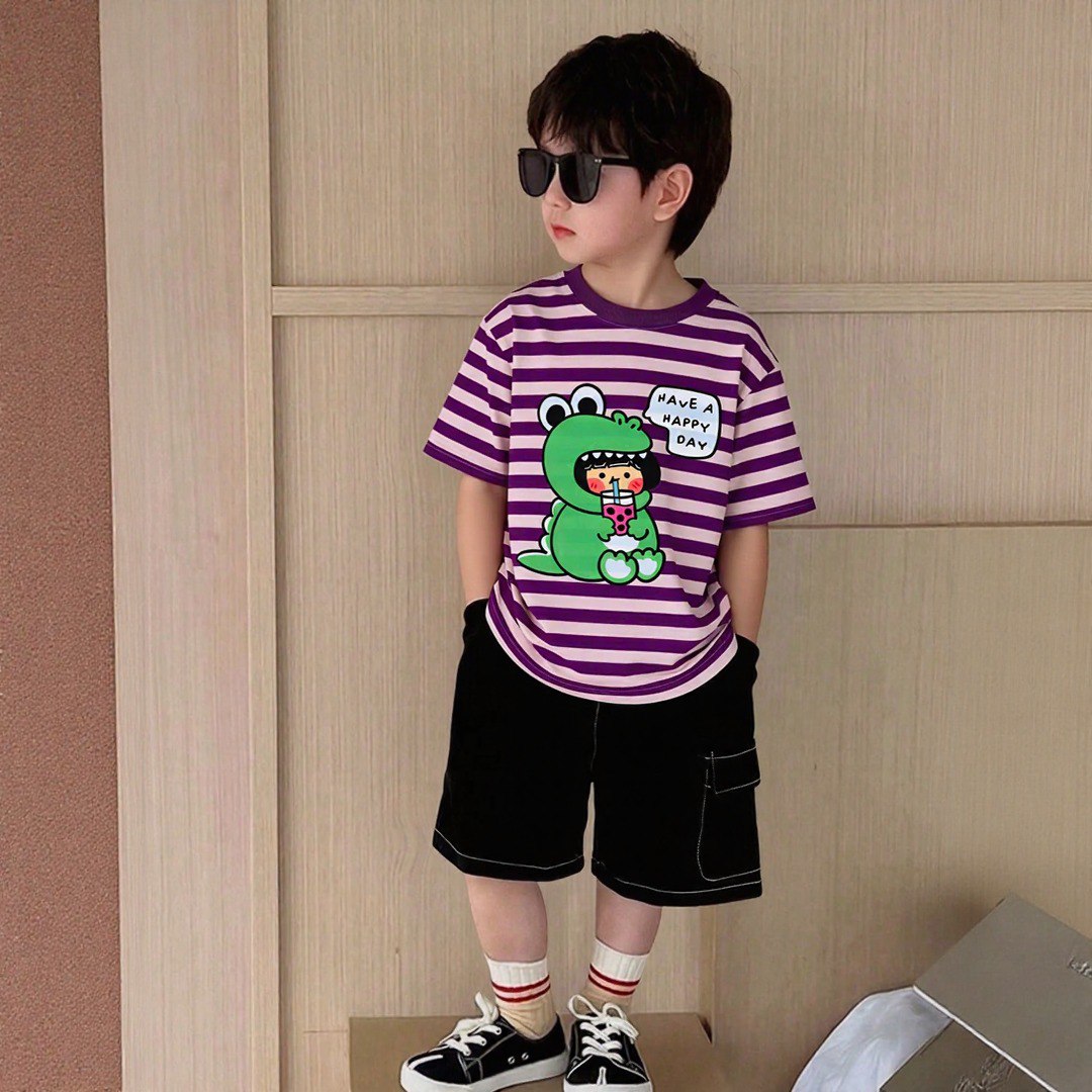 Have A Happy Day Purple And Pink Tee