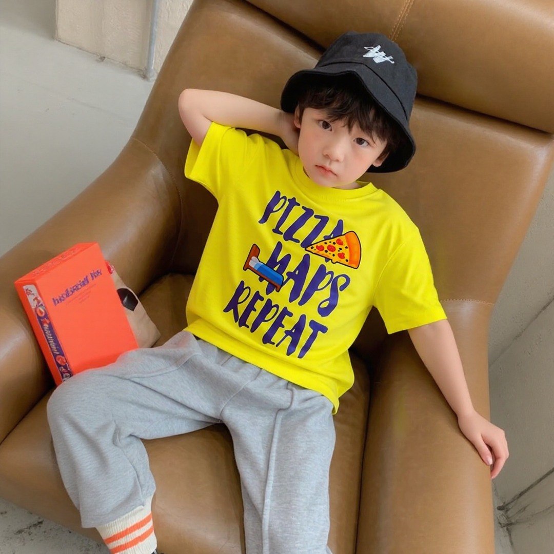 Pizza Naps Repeat Tee – Kids Graphic T-Shirt
