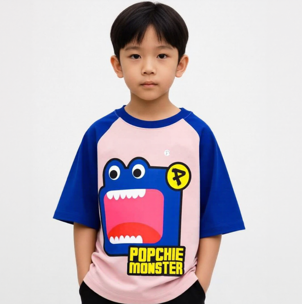 Monster Pink And Navy Blue Tee