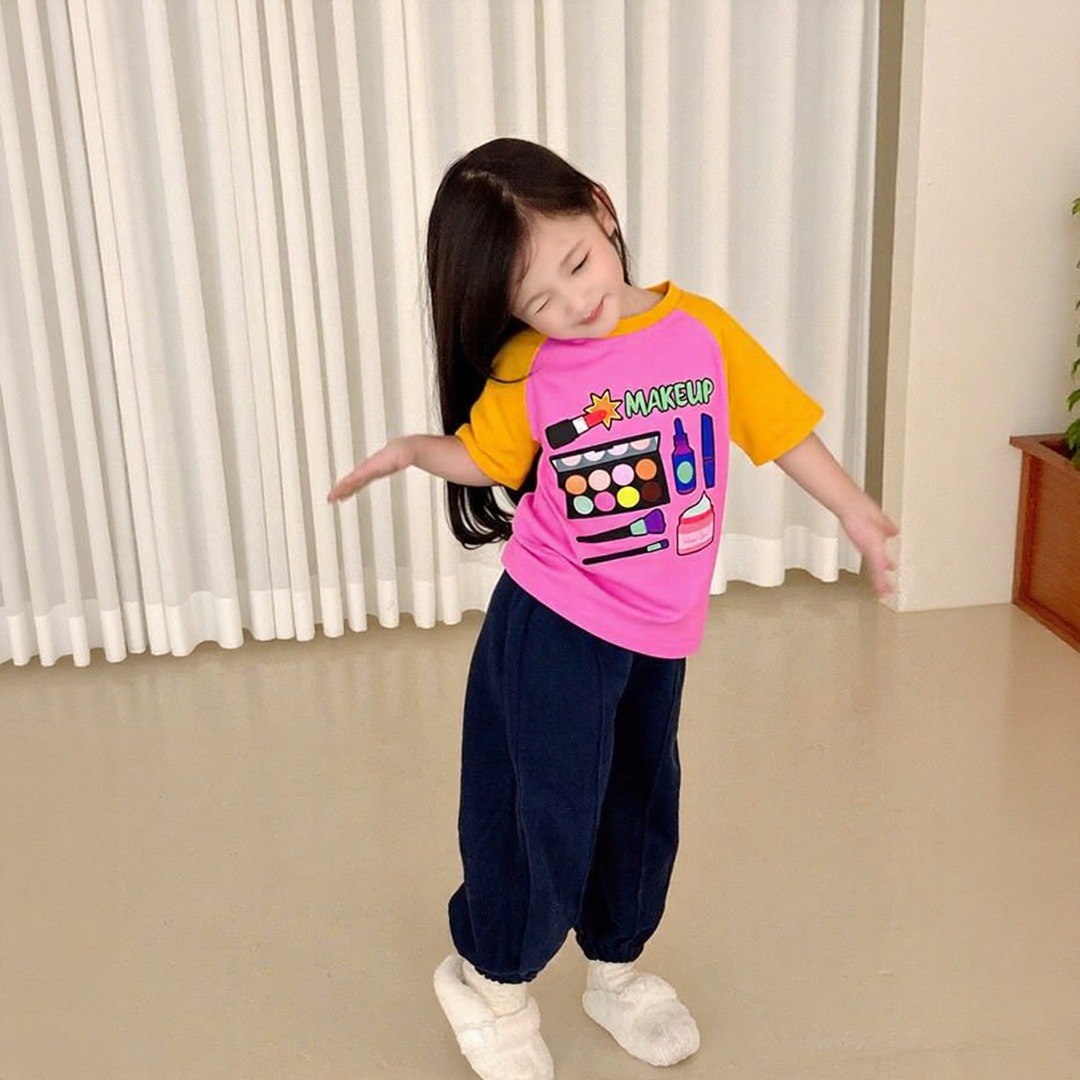 Makeup Pink And Mustard Dual Shade Tee