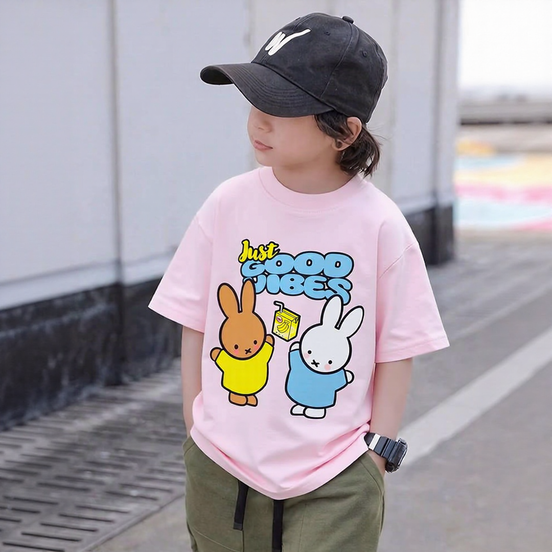 Happy Bunny Good Vibes New Pink Tee